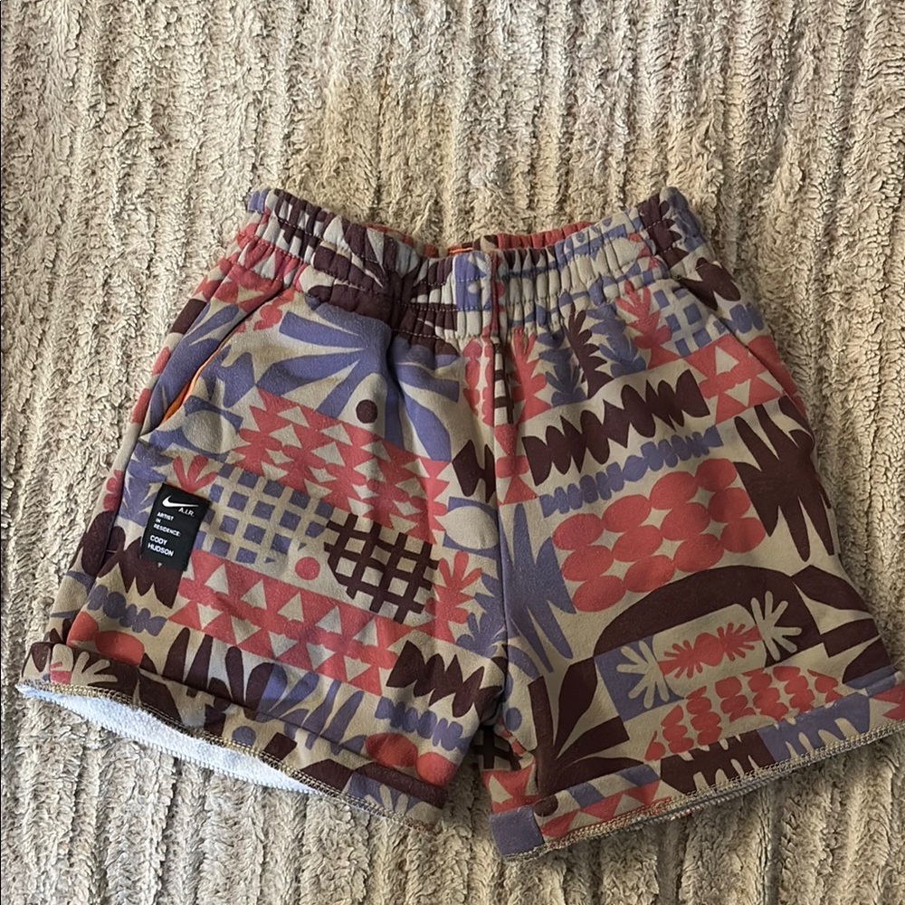 Nike Red and Purple Geometric Shorts